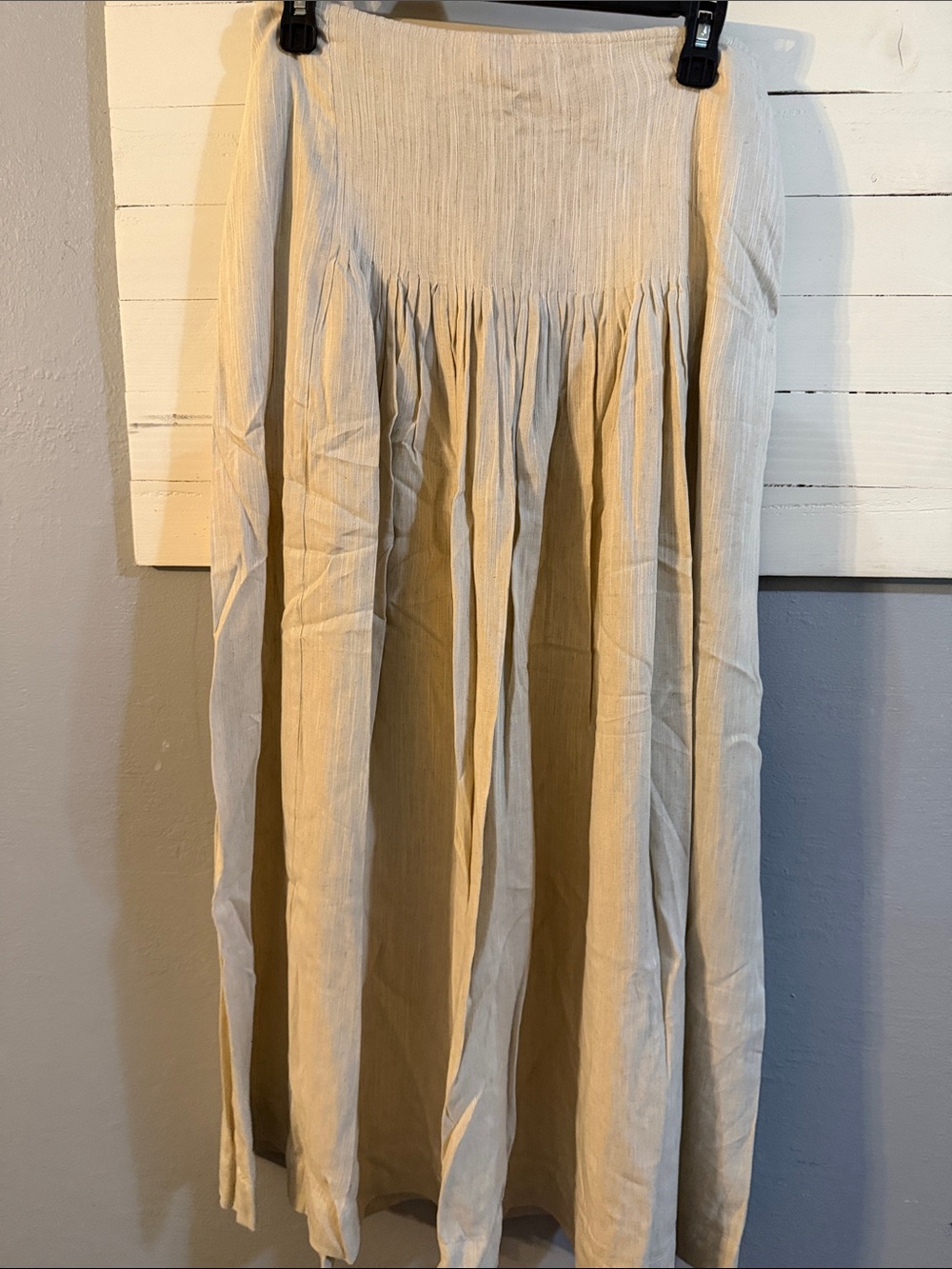 Parker Cream Linen-Rayon Skirt